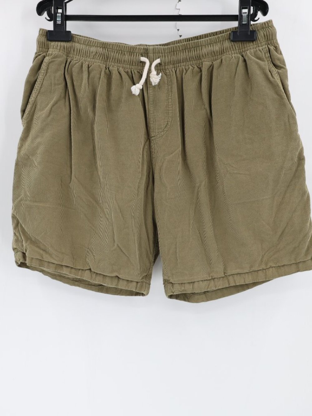 Mollusk California Shorts Mens XL 7" green Corduroy Elastic Waist Pocket coastal